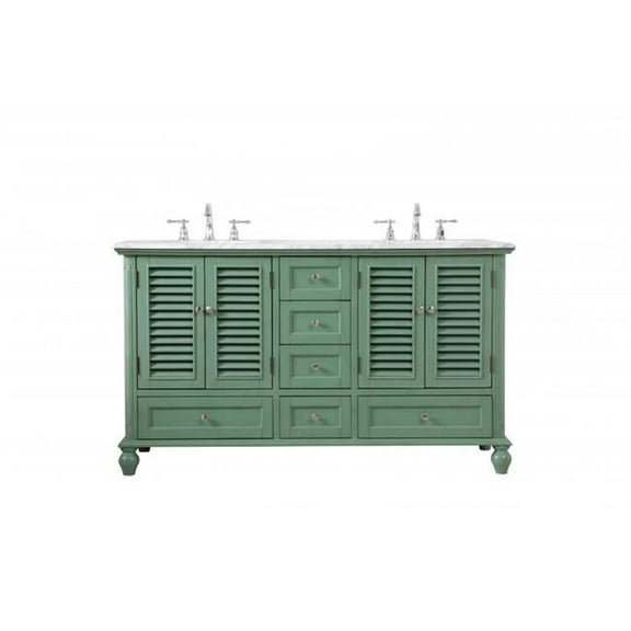 60 in. Double Bathroom Vanity in Vintage Mint - 60 x 35 x 22 in.