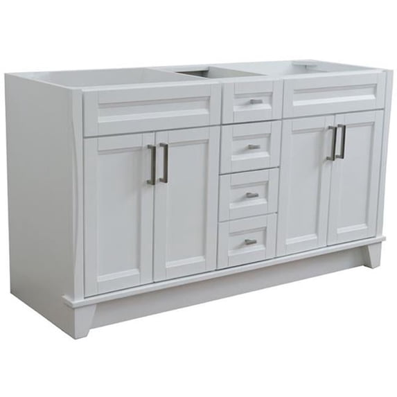 60 in. Double Vanity with Cabinet, White