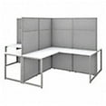 thumbnail image 1 of 60 in. Easy Office Collection 4 Person L Shaped Desk with 66 in. Cubicle Panel, Pure White, 1 of 1