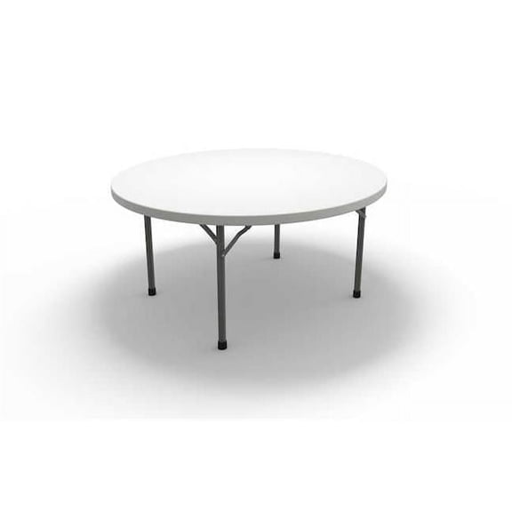 60 in. Event Series Round Folding Table - Dark Gray & White