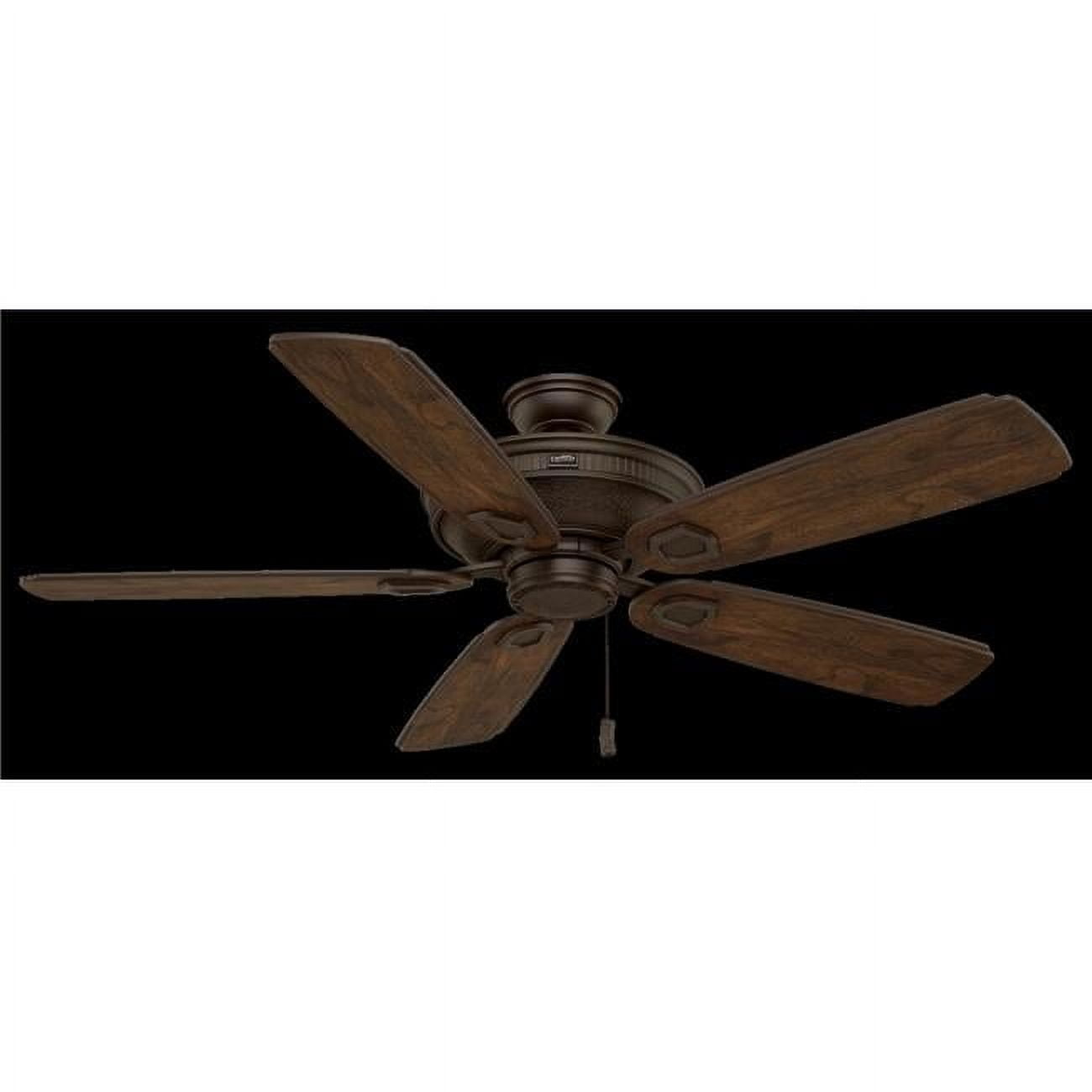 Heritage 60" Brushed Cocoa Ceiling Fan with Carved Featherwood Blades