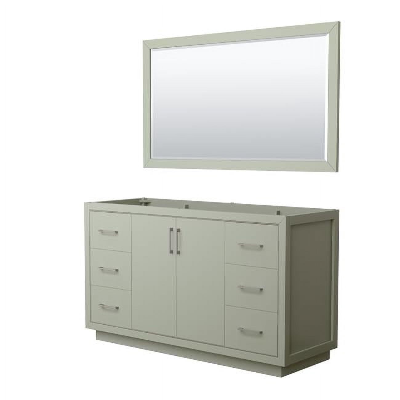 60 in. Icon Single Bathroom Vanity, Light Green, No Countertop, No Sink ...