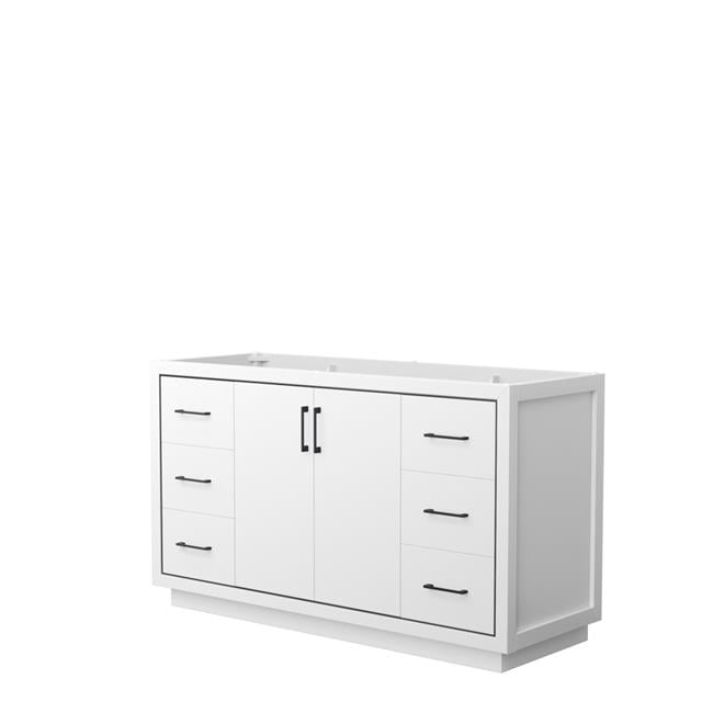 60 in. Icon Single Bathroom Vanity, White, No Countertop, No Sink ...