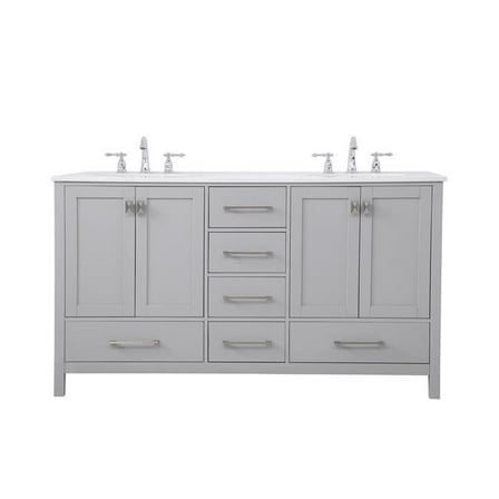 60 in. Irene Double Bathroom Vanity, Gray