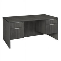 60 in. Legacy Double Pedestal Desk, Ash Grey