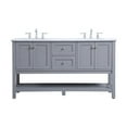 thumbnail image 1 of 60 in. Metropolis Double Sink Bathroom Vanity Set - Grey, 1 of 1