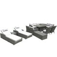 thumbnail image 1 of 60 in. Outdoor Wicker Multiple Chairs Seating Group Fire Pit Included with Cushions, Gray - 12 Piece, 1 of 1