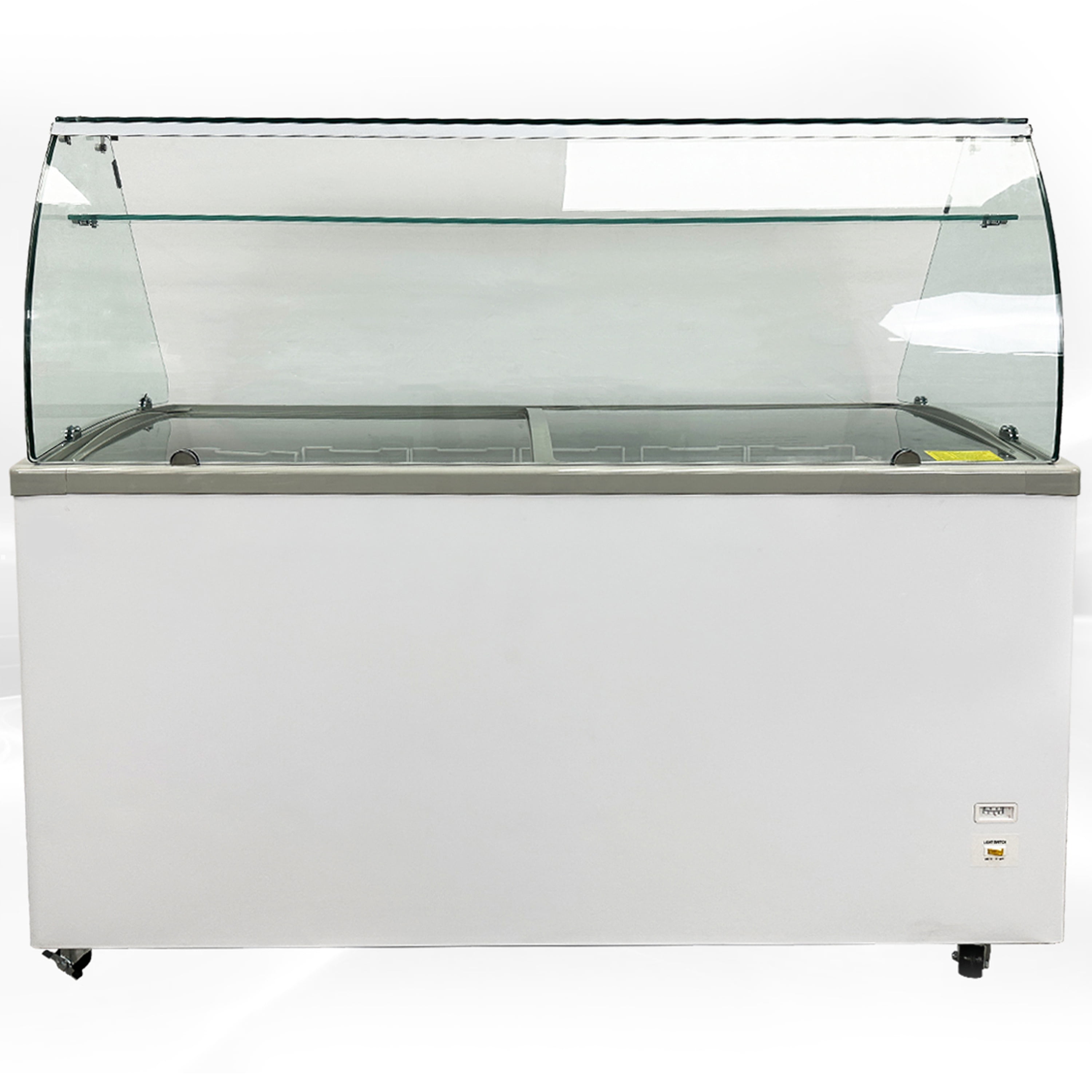 61 in. Gelato Cabinet Freezer with Flat Sneeze Guard,  16 Cu.Ft. Ice Cream, Popsicle, Gelato Freezer