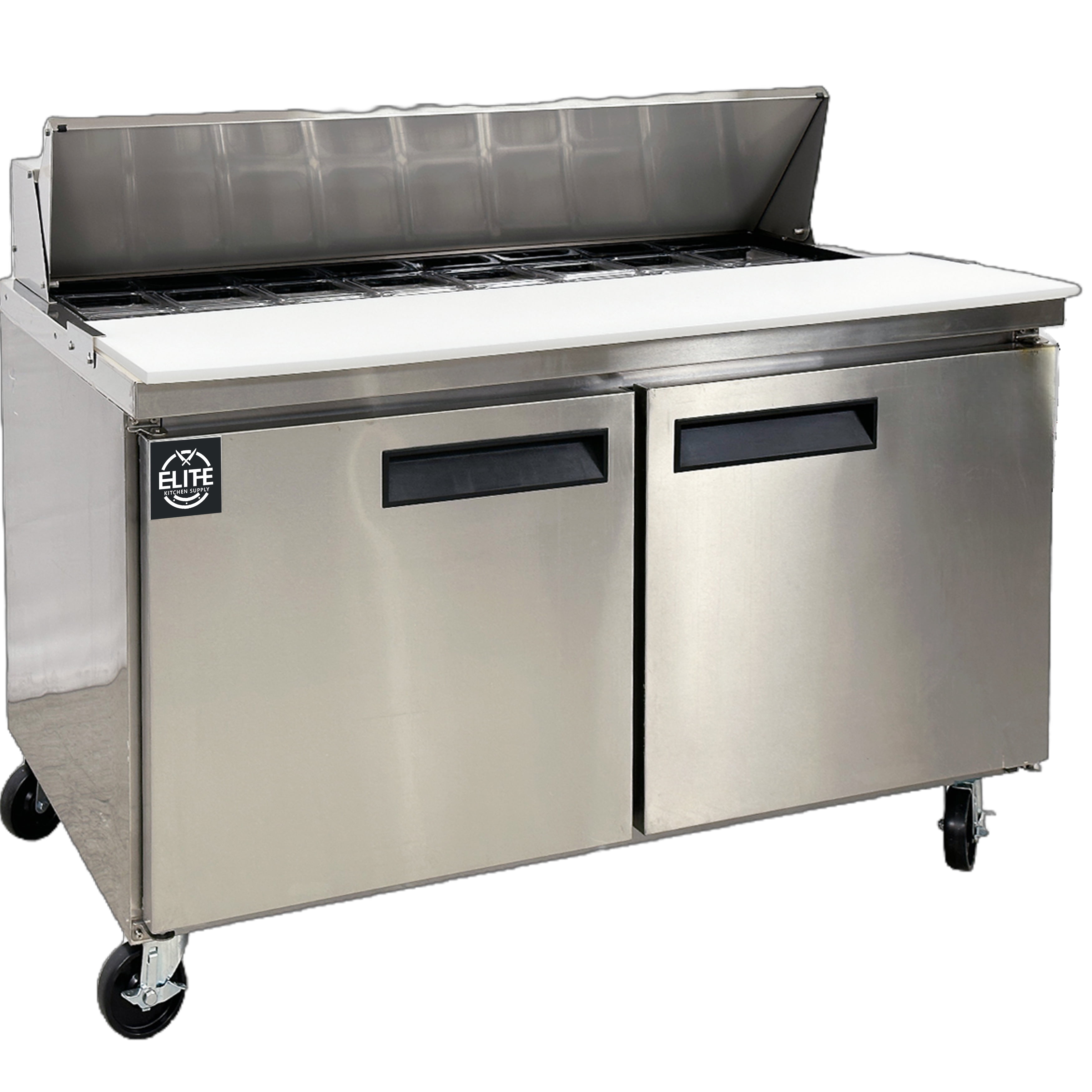 Elite Kitchen 15 Cu. Ft. Sandwich Prep Commercial Table Refrigerator 60 in. Worktable Refrigerator Stainless Steel, NSF