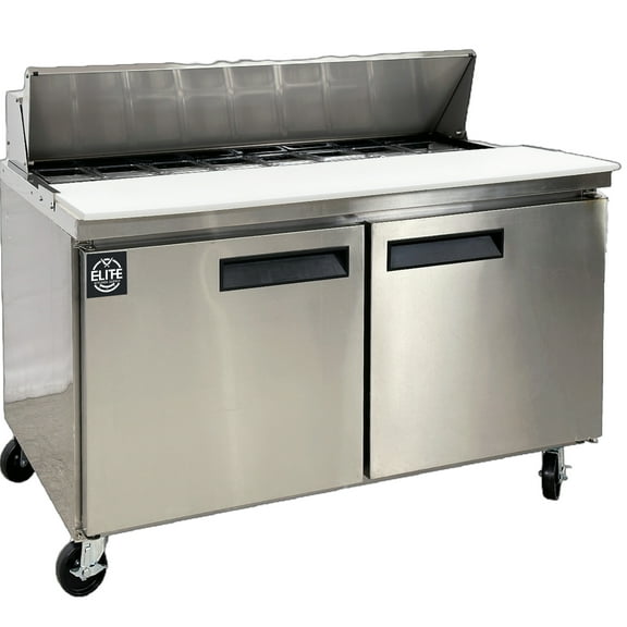 Elite Kitchen 15 Cu. Ft. Sandwich Prep Commercial Table Refrigerator 60 in. Worktable Refrigerator Stainless Steel, NSF