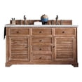 thumbnail image 1 of 60 in. Savannah Double Vanity Cabinet with 3 cm Ethereal Noctis Quartz Top, Driftwood, 1 of 1