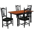 thumbnail image 1 of 60 in. Selections Wood Rectangular Extendable Dining Set, Antique Black & Cherry - 5 Piece, 1 of 1