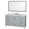 thumbnail image 1 of 60 in. Sheffield Single Bathroom Vanity in Gray with Ivory Marble Countertop, Undermount Oval Sink & Medicine Cabinet, 1 of 1