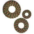 thumbnail image 1 of 60 in. Shiny Reflective Traditional Christmas Mixed Ball Wreath, Red & Green, 1 of 1