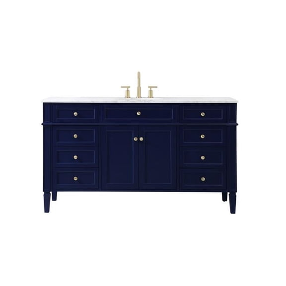 60 in. Single Bathroom Vanity in Blue