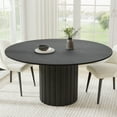 60 in. Soild Wood Black Dining Table Round Kitchen Table