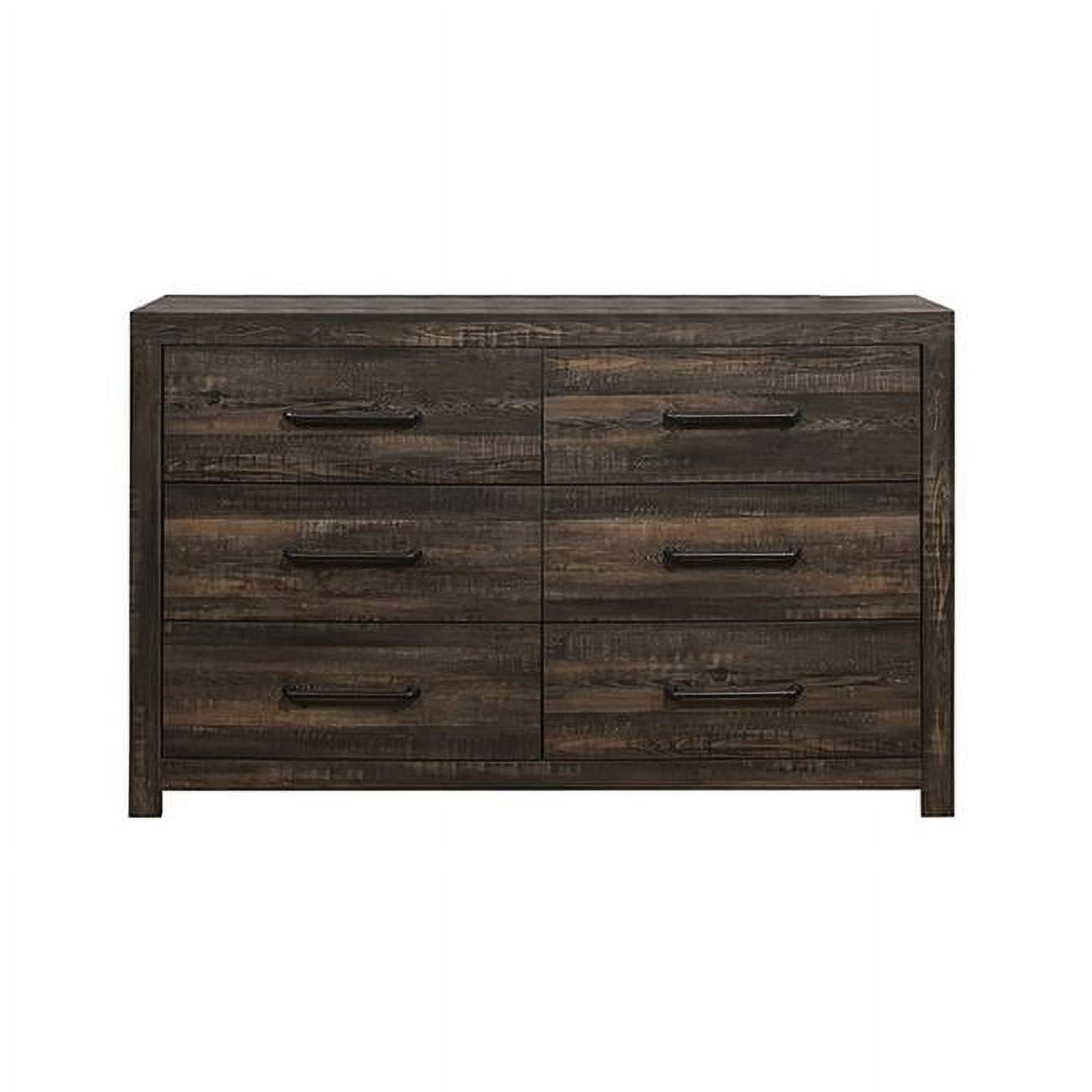 60 in. Solid Wood Six Drawer Double Dresser, Dark Oak - Walmart.com