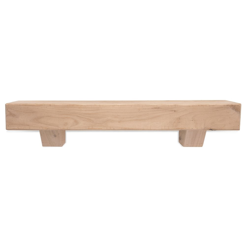 60 in. Unfinished Rustic Fireplace Mantel with Corbels