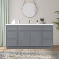thumbnail image 1 of 60 in. W x 21 in. D x 32.5 in. H Freestanding Bathroom Vanity Cabinet without Top in Smoky Gray, 1 of 6
