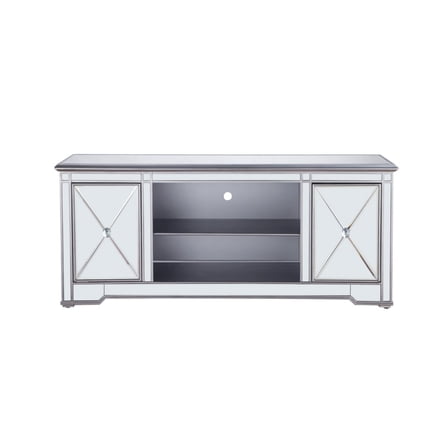 60 in. mirrored TV stand in antique silver