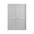 thumbnail image 1 of 60 in. x 80 in. Bi-Parting Solid Core Primed Double Panel Double Prehung French Door Catch Ball and Satin Nickel Hinges, 1 of 12