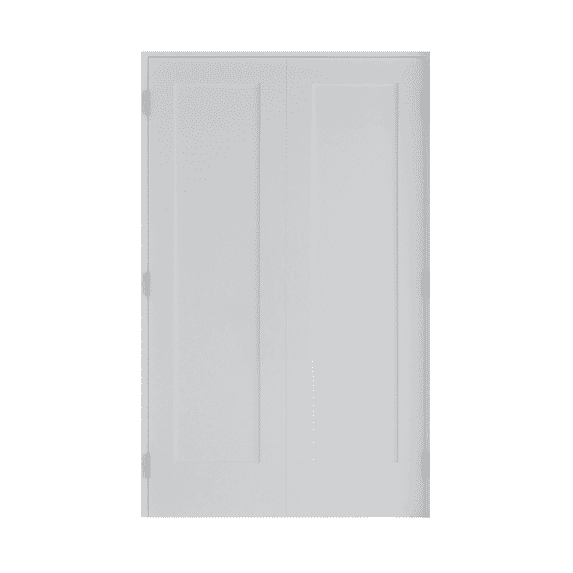 60 in. x 80 in. Bi-Parting Solid Core White Primed Composite Double Prehung French Door with Catch Ball Bronze Hinges