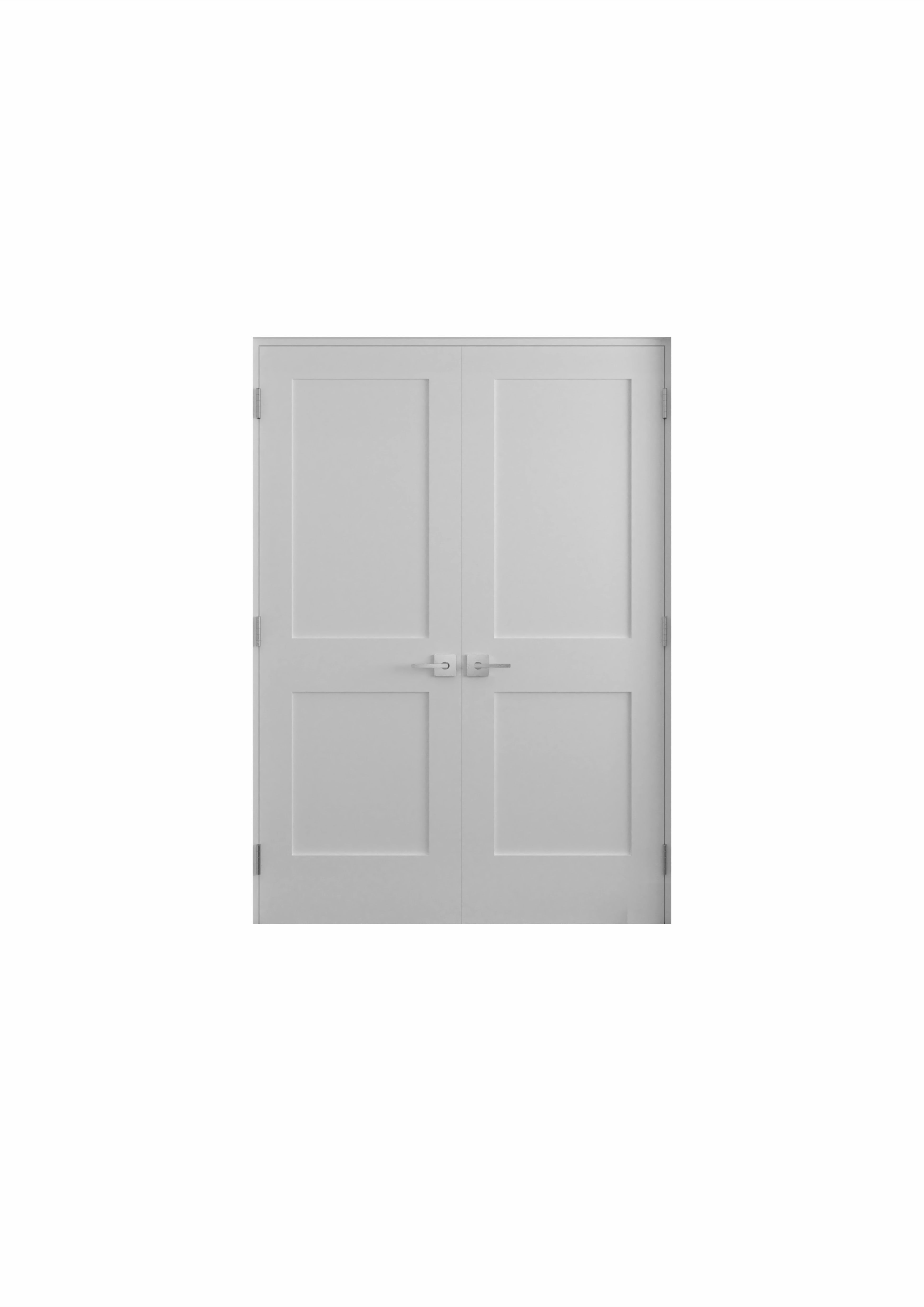 60 in. x 80 in. BiParting Solid Core White Primed Double Panel Double