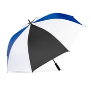 Rain Essentials 60-inch Auto Open Golf Umbrella, Black/White/Royal