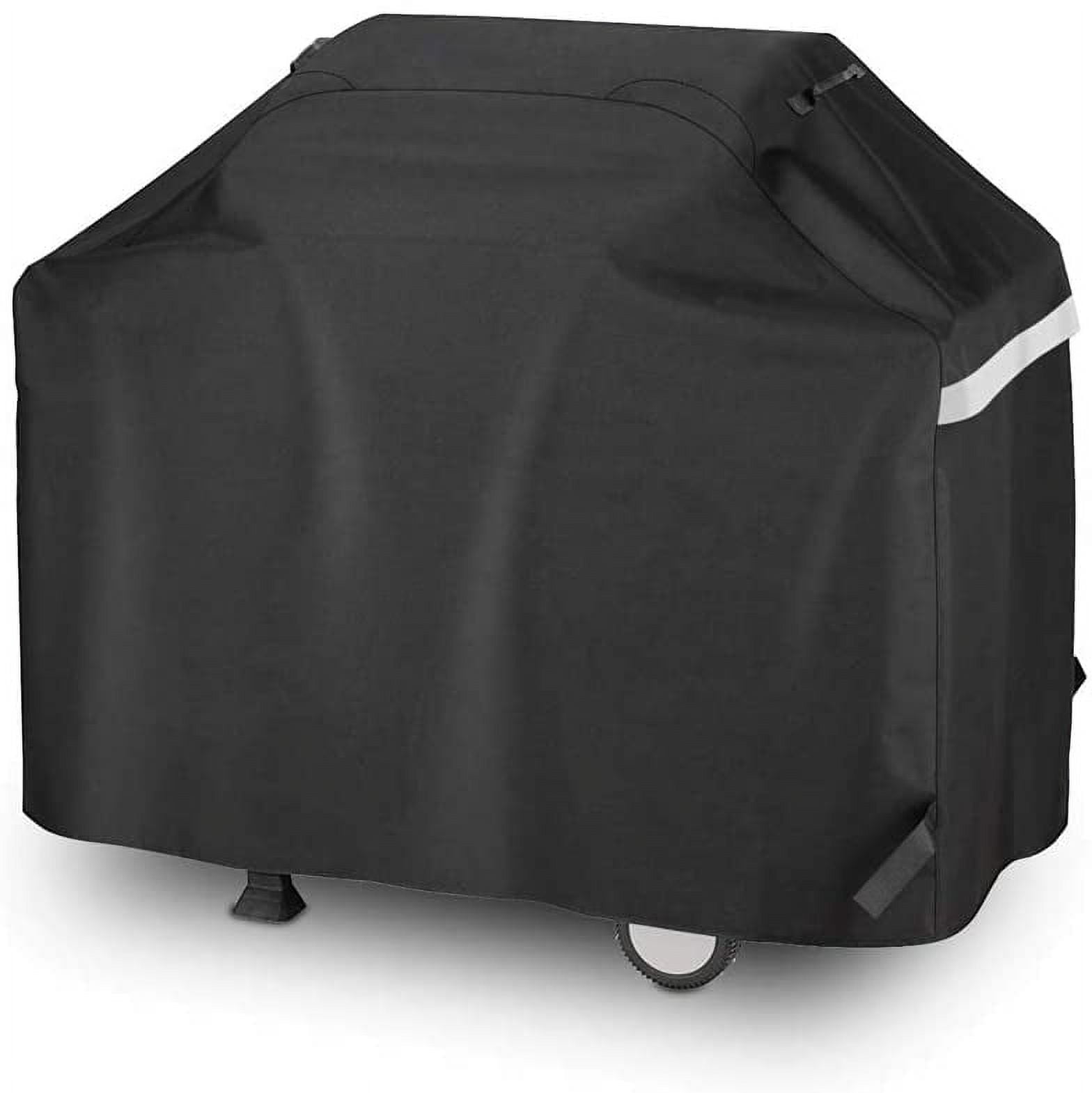 Sunpatio Gas Grill Abdeckung – Wasserdicht, UV-beständig, Für Weber, Nexgrill U.a., Mit Haltegurten & Griffen, Schwarz