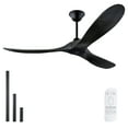 thumbnail image 1 of 60 inch Modern Black Outdoor Ceiling Fan with Remote, No Light, Quiet Reversible DC Motor, 1 of 7