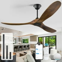 60 inch Outdoor Ceiling Fan No Light, High CFM Voice/App/Remote Smart Fan for Living Room Bedroom Patios