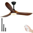 thumbnail image 1 of 60 inch Outdoor Ceiling Fan with Light and Remote, Farmhouse Rustic 3 Blades Wood Fan for Patios, 1 of 7