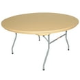 thumbnail image 1 of 60 inch Rhino Resin Round Folding Table w/Umbrella Hole - Tan, 1 of 5