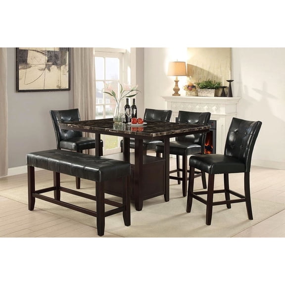 60-inch Table Length, MDF Main Material - Counter Height Design - Family Dining - Accommodates 6 People