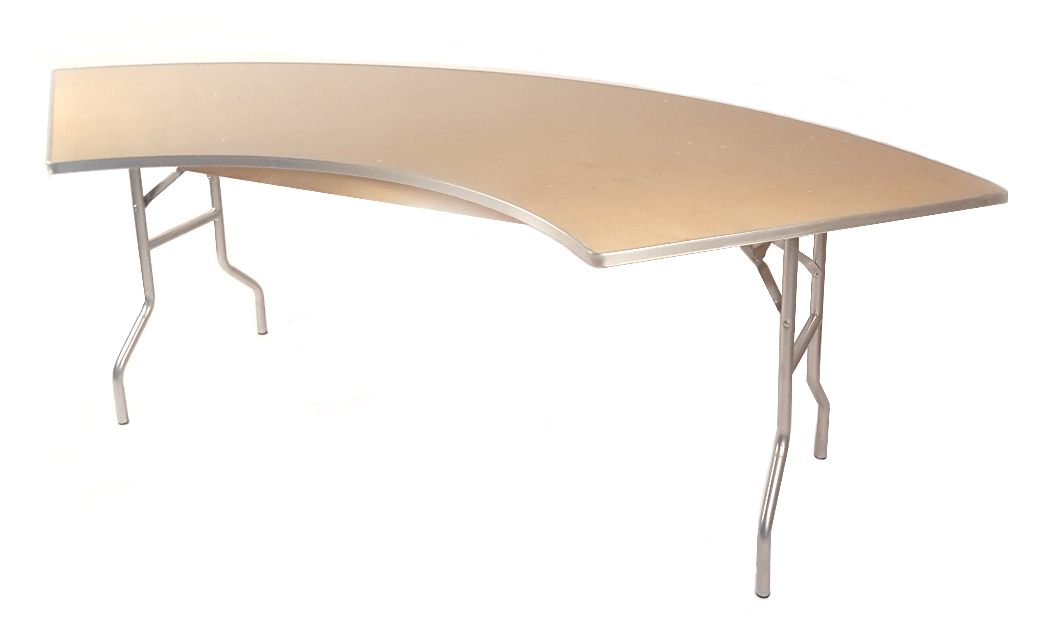 60 inch WFT Series Birch Wood Serpentine Folding Table - Metal Edge