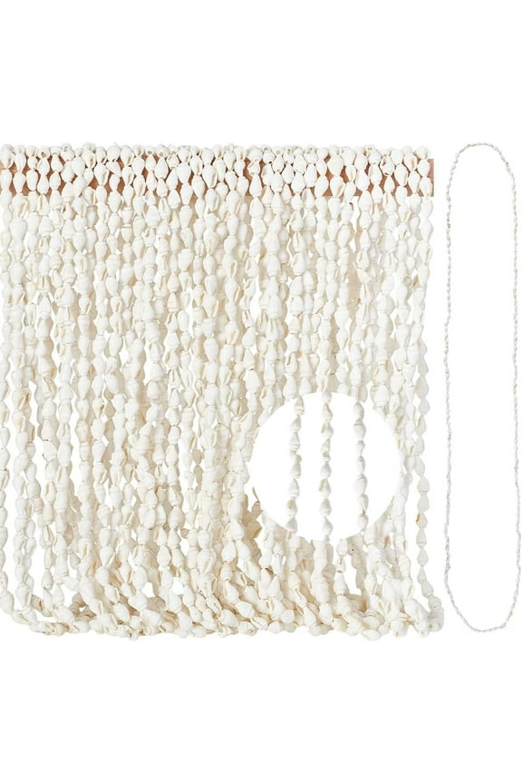 60 inch White Shell Necklace Shell Leise Hawaii Sea Shells Jewelry Ocean Charms Beaded Long Necklace for Women Summer Beach Luau Party Surfer Jewelry