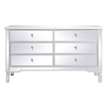 thumbnail image 1 of 60 inch mirrored 6 drawer chest in antique white, 1 of 10
