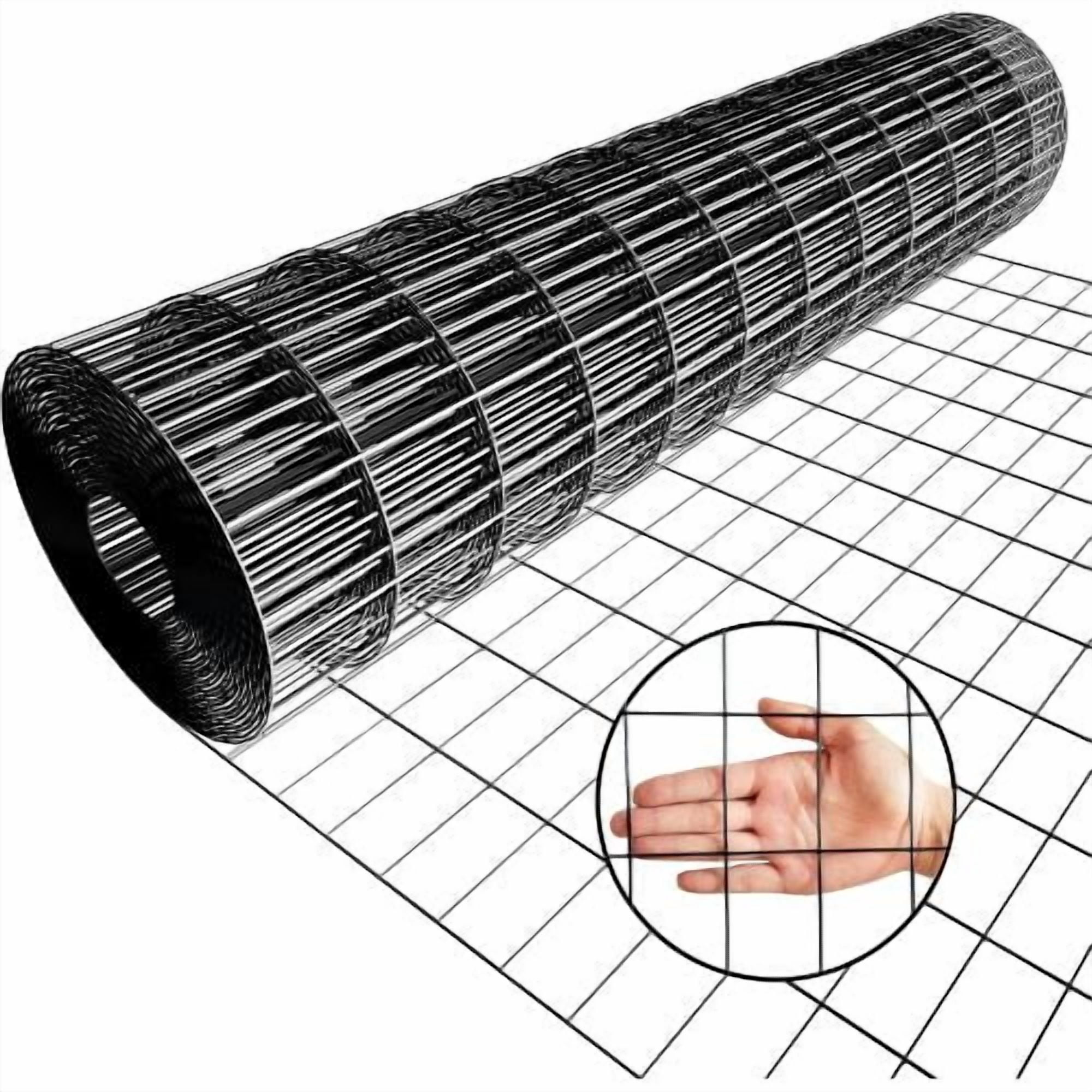 60 inch x 50 FT Black Vinyl Coated Hardware Cloth, 16Ga 2"x4" Mesh Welded Wire Fence Roll for Chicken Coop, Garden, and Home Improvement