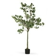 60 inches Faux Eucalyptus Tree with Branches in Black Nursery Pot