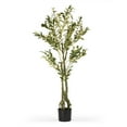 60 inches Faux Olive Tree with Branches and Fruits in Black Nursery Pot