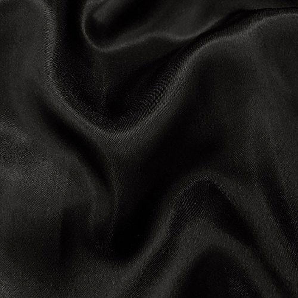 60" inches Wide - by The Yard - Charmeuse Bridal Satin Fabric for Wedding, Apparel, Crafts, Decor, Costumes (Black, 10 Yards)