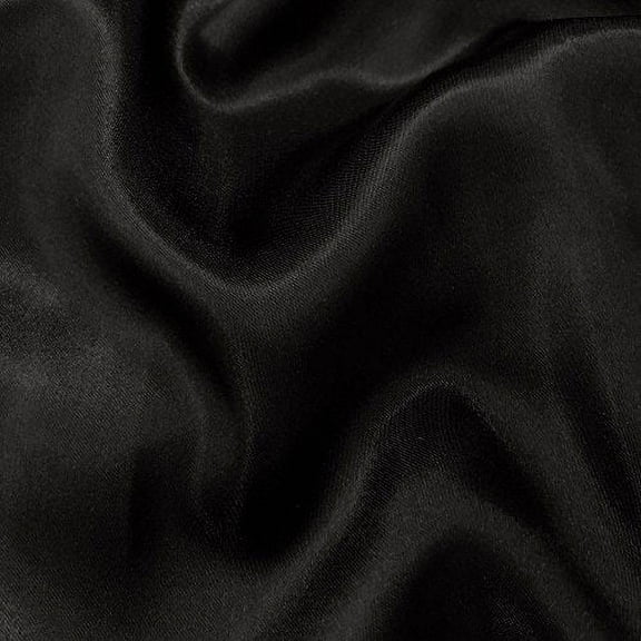 60" inches Wide - by The Yard - Charmeuse Bridal Satin Fabric for Wedding, Apparel, Crafts, Decor, Costumes (Black, 5 Yards)