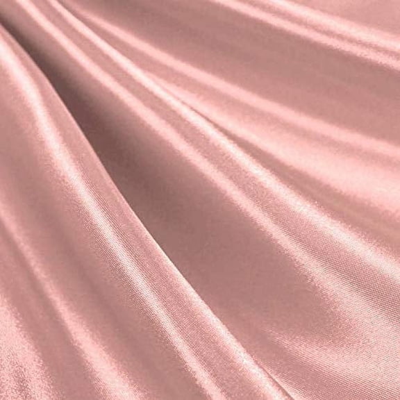 60" inches Wide - by The Yard - Charmeuse Bridal Satin Fabric for Wedding, Apparel, Crafts, Decor, Costumes (Blush, 10 Yards)