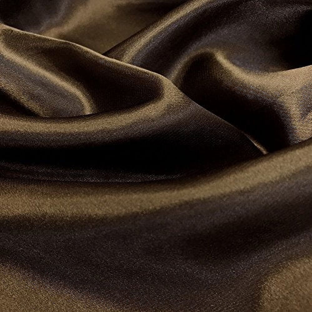 60" inches Wide - by The Yard - Charmeuse Bridal Satin Fabric for Wedding, Apparel, Crafts, Decor, Costumes (Brown, 1 Yard)