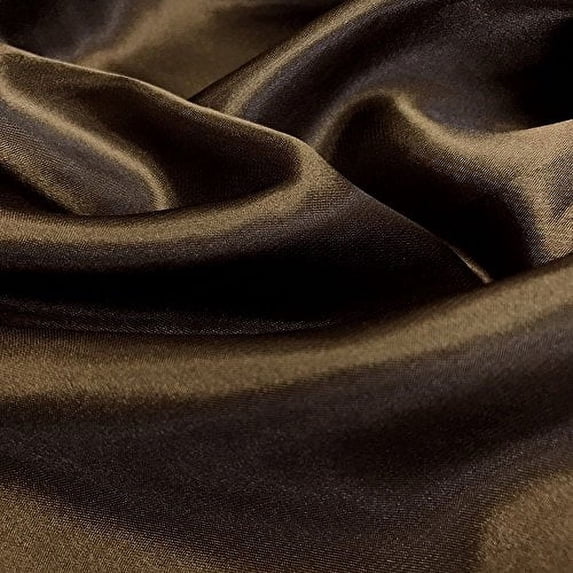 60" inches Wide - by The Yard - Charmeuse Bridal Satin Fabric for Wedding, Apparel, Crafts, Decor, Costumes (Brown, 20 Yards)