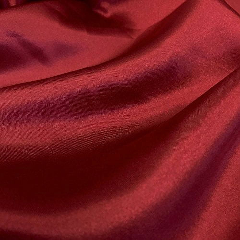 60" inches Wide - by The Yard - Charmeuse Bridal Satin Fabric for Wedding, Apparel, Crafts, Decor, Costumes (Burgundy, 1 Yard)