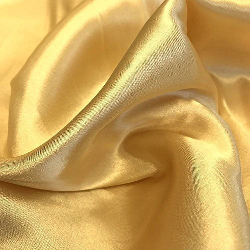60" inches Wide - by The Yard - Charmeuse Bridal Satin Fabric for Wedding, Apparel, Crafts, Decor, Costumes (Gold, 20 Yards)