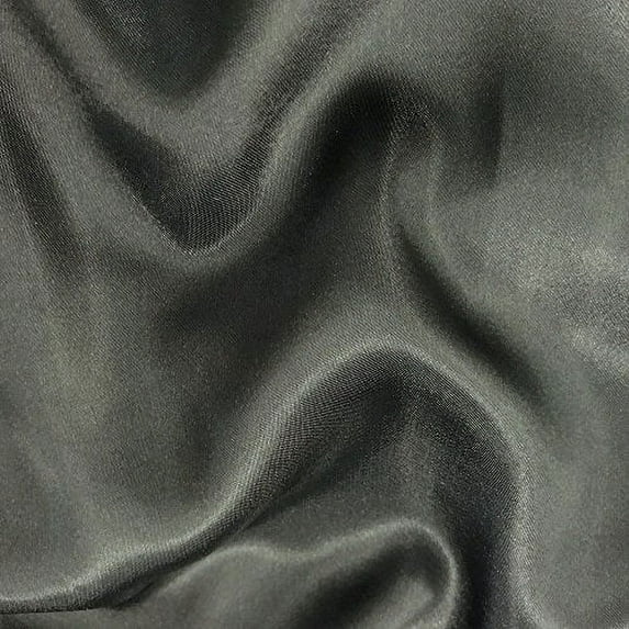 60" inches Wide - by The Yard - Charmeuse Bridal Satin Fabric for Wedding, Apparel, Crafts, Decor, Costumes (Gray, 10 Yards)