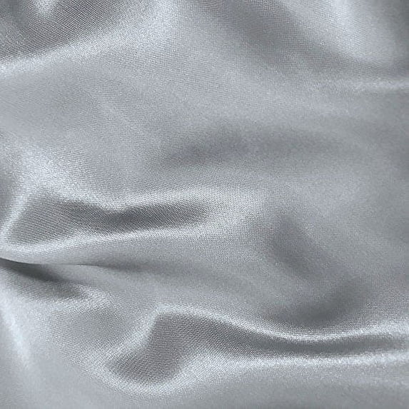 60" inches Wide - by The Yard - Charmeuse Bridal Satin Fabric for Wedding, Apparel, Crafts, Decor, Costumes (Silver, 20 Yards)
