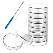 FOUR Es Scientific 60 mm Glass Petri Dishes with Lids 10 Pcs Autoclavable Lab Petri Plates with A Inoculation Loop